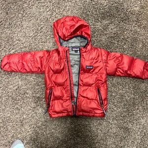 red Patagonia coat